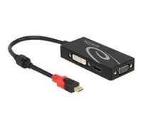 Delock - Convertisseur vidéo - DisplayPort - DVI, HDMI, VGA - noir - Pour la vente au détail Noir G