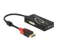 Delock - Convertisseur vidéo - DisplayPort - DVI, HDMI, VGA - noir - Pour la vente au détail Noir G