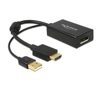 Delock - Convertisseur vidéo - HDMI - DisplayPort - noir - Pour la vente au détail