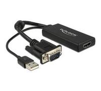 Delock - Convertisseur vidéo - VGA - HDMI - noir - Pour la vente au détail Noir G