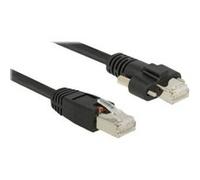 DeLOCK Cordon de raccordement RJ-45 (M) vissable pour RJ-45 (M) 5 m Paire torsadée blindée (SSTP) CAT 6 noir G