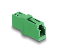 DeLOCK Coupleur Fibre Optique LC Simplex Femelle vers LC Simplex Femelle APC Vert Monomode - Corps Plastique, Virole Céramique, 13.3x25.7x9.5mm