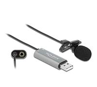 Delock Cravates USB Lavalier Microphone omnidirectionnel 24 bits/192 kHz avec Clip