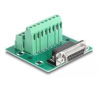 DeLOCK D-Sub 15 broches femelle vers 16 broches bloc terminal pour rail DIN, 58 mm, 61 mm, 30 mm, Chine