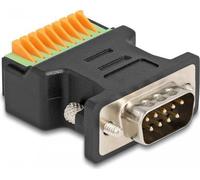 DELOCK D-Sub 9 St > Terminalblock Adapter mit Drucktaster