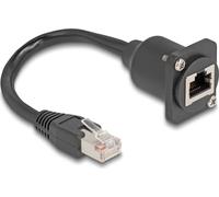 DELOCK D-Typ RJ45 Kabel Stecker zu Buchse Cat.5e SW 20 cm