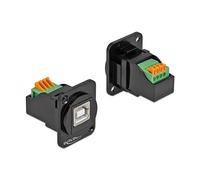Delock D-Type Module - Modulares Faceplate-Snap-In - an Schalttafel montierbar - USB2.0 Type B - Schwarz (86733)