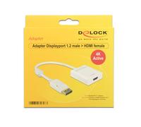 DeLOCK Displayp>HDMI 4K 20cm wh Actif Displayport 1.2 4K Capable St/Bu - DeLOCK 62608 - (Accessoires PC / Câbles / Adaptateurs)