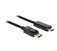 DeLock Câble DisplayPort vers HDMI-A 1.2 2 m Mâle/Mâle 4K UHD Blindage triple Noir 82587
