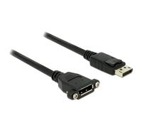 DELOCK Displayport Kabel DP -> DP St/Bu 1.00m schwarz