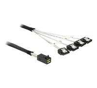 DeLock Câble de raccordement Mini SAS (SFF-8643) - 4x SATA 7 pôles - 0,50 m Noir
