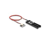 DeLOCK Dissipateur Thermique avec Ventilateur 20mm pour SSD M.2 2280, Aluminium Noir, Alimentation SATA, Dimensions 23x76x10mm, Refroidissement Actif