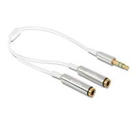 DeLock Doubleur jack 3,5 mm stéréo Blanc - 0,25m