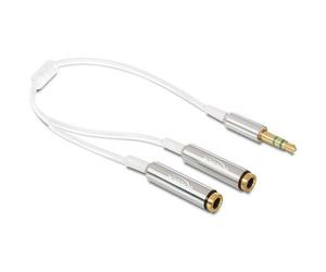 DeLock Doubleur jack 3,5 mm stéréo Blanc - 0,25m