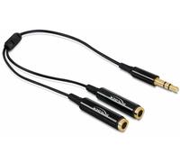 DeLock Doubleur jack 3,5 mm stéréo Noir - 0,25m
