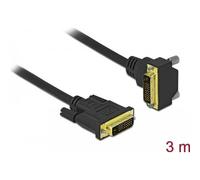 DeLOCK - DVI-Kabel - Dual Link - DVI-D (M) gewinkelt VI-D (M) - 3,0m - Daumenschrauben - Schwarz (85895)