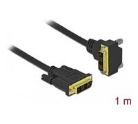 Delock - DVI-Kabel - Single Link - DVI-D (M) gerade zu DVI-D (M) gewinkelt - 1 m - Daumenschrauben, hauchvergoldete Kontakte - Schwarz