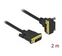 Delock - DVI-Kabel - Single Link - DVI-D (M) gerade zu DVI-D (M) gewinkelt - 2 m - Daumenschrauben, hauchvergoldete Kontakte - Schwarz