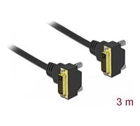 Delock - DVI-Kabel - Single Link - DVI-D (M) gewinkelt zu DVI-D (M) gewinkelt - 3 m - Daumenschrauben, 1200p-Unterstützung - Schwarz