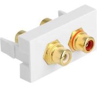 DELOCK Easy 45 Module 2 x RCA femelle, anneau de couleur rouge/blanc