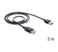 DeLOCK EASY-USB 2.0-A - USB 2.0-A, 2m câble USB USB A Noir