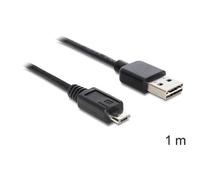 DeLOCK EASY-USB 2.0-A - USB 2.0 micro-B, 1m câble USB USB A Micro-USB B Noir