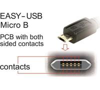 DeLOCK EASY-USB 2.0 Type-A cable, male plug > EASY-USB 2.0 Type-Micro-B cable, male plug, angled, up/down, 5 m, Black, 5 m, USB A, Micro-USB B, USB 2.0, 0.48 Gbit/s, Black