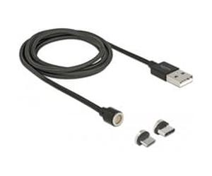 DeLOCK Ensemble de câbles de données et de charge USB magnétiques pour Micro USB / USB Type-C