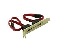 DeLOCK Équerre de Slot 65116 : 2x SATA interne vers 2x eSATA externe - Connecteurs eSATA et 2x SATA 7-pin - Code SH 84733080