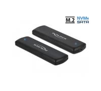 DELOCK Ext USB Typ-C Combo Gehäuse M.2 NVMe PCIe SATA SSD wf