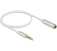 DELOCK Extension audio. Câble jack 3,55mm 4 P mâle/femelle 0,5m blanc