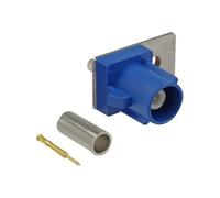 Delock FAKRA C plug spring pin for crimping 1 prepunched hole - Plaque modulaire enclenchable - FAKRA C - signal bleu, RAL 5005