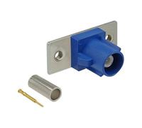 Delock FAKRA C plug spring pin for crimping 2 prepunched holes - Plaque modulaire enclenchable - FAKRA C - signal bleu, RAL 5005