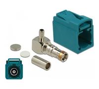 Delock FAKRA Z jack 90° for crimping - Prise modulaire - FAKRA Z - RAL 5021, bleu d'aniline