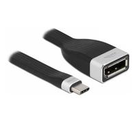 Delock FPC USB-C vers DisplayPort - câble plat - noir/argenté