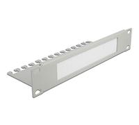 DeLock Panneau de gestion de câbles 10" 1U – Gris métal, 254×92 mm, râteau et plaque de support