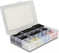 Delock Gaine thermorétractable avec connecteur de fil de soudure Boîte d'assortiment 308 pièces, PC : accessoires, Multicolore, Noir