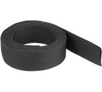 Delock Gaine thermorétractable en Tissu 2 m x 16 mm - Taux de rétrécissement 2:1 - Noir