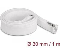 Delock Gaine tressée avec fermeture éclair résistante à la chaleur 1 m x 30 mm blanc (100 cm), Gaine + protection pour câbles, Blanc