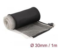 Delock Gaine tressée CEM avec fermeture éclair résistante à la chaleur 1 m x 30 mm noir, Gaine + protection pour câbles, Noir