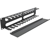 DELOCK Gestionnaire de câbles 19" avec 4 ouvertures 2 UH noir