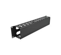 DeLOCK Goulotte de Gestion de Câbles 19" 2U Métal Noir - 4 Ouvertures Arrière - Dimensions 88.9 x 482.6 x 70 mm - Kit de Montage Inclus