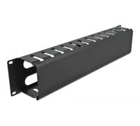 DeLOCK Goulotte de gestion de câbles 19¿ avec 4 ouvertures, 2 unité, noire