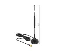 DeLOCK GSM Antenne SMA Mâle de 3, dBi Rigide omnidirectionnel à standfus magnétique et câble de raccordement (RG 174, 3 m) Outdoor SCHW