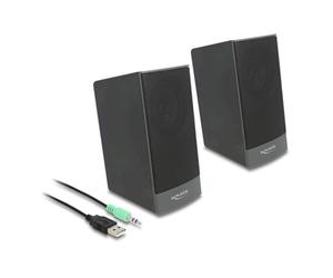 Delock Haut-parleurs PC Stereo 2.0 mini jack 3.5 mm et alimentation USB