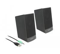 Delock Haut-parleurs PC Stereo 2.0 mini jack 3.5 mm et alimentation USB