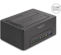 Delock - HDD / SSD Dockingstation Schächte: 2 - 2.5" / 3.5" gemeinsam genutzt (6,4 cm/8,9 cm gemeinsam genutzt) - SATA 6Gb/s - USB 3,2 (Gen 1) - Schwarz (64183)