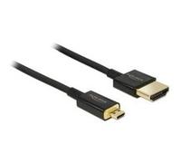 DeLOCK HDMI-A/HDMI Micro-D, 2 m câble HDMI HDMI Type A (Standard) HDMI Type D (Micro) Noir