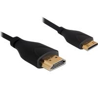 DELOCK HDMI Cable Ethernet A -> mini C St/St 1.00m slim
