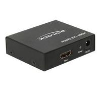 Delock HDMI Splitter 1 x HDMI in > 2 x HDMI out 4K - Répartiteur vidéo/audio - 2 x HDMI - de bureau Noir G
